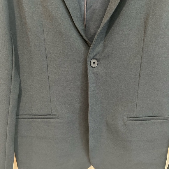 Emporio Armani Navy Tailored Blazer Large | Stretch Minimalist Career Jacket - Picture 5 of 9